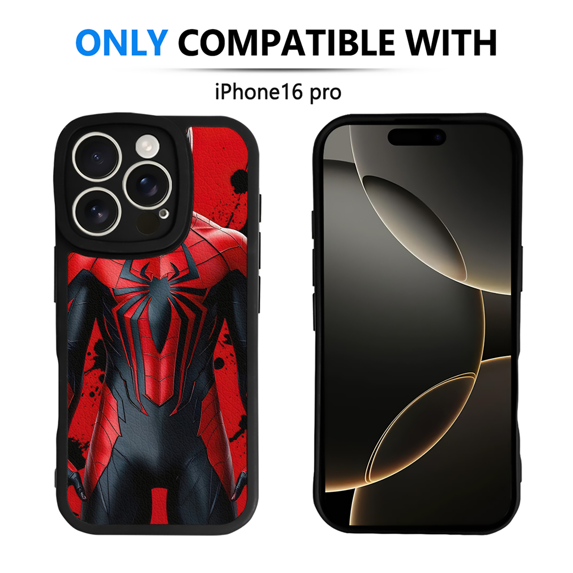 （画像用） Spider Man スパイダーマン 【iPhone 16シリーズ対応】シリコンスマホケース（レザー調） 材質：シリコン